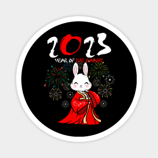 2023 Year Of the Rabbit Chinese New Year 2023 Dabbing Bunny Magnet